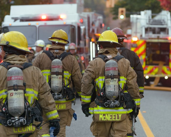 Vancouver firefighters at a call