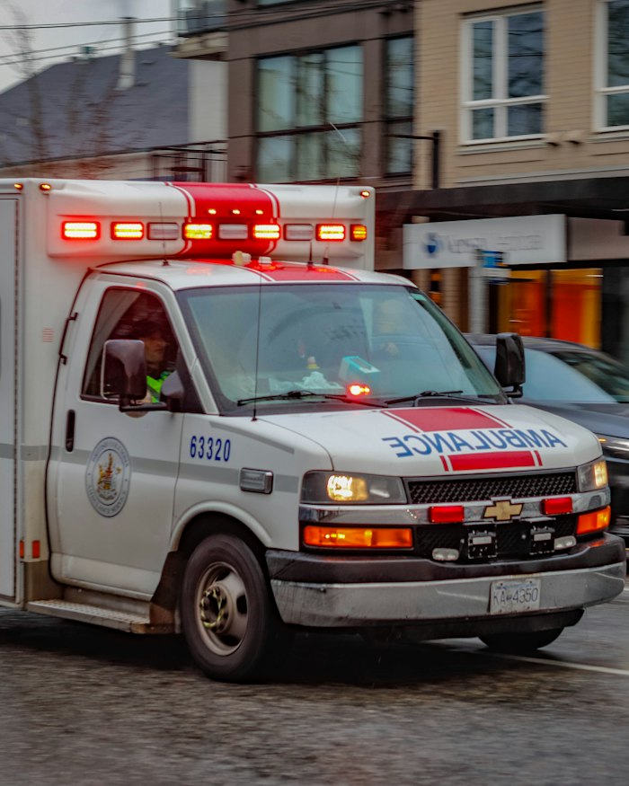 A BC Ambulance on a Vancouver street
